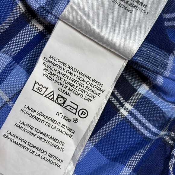 Polo Ralph Lauren‎ Oxford Shirt Men's 2XB Blue Cotton Plaid Pocket Flesh Pony - Picture 13 of 14